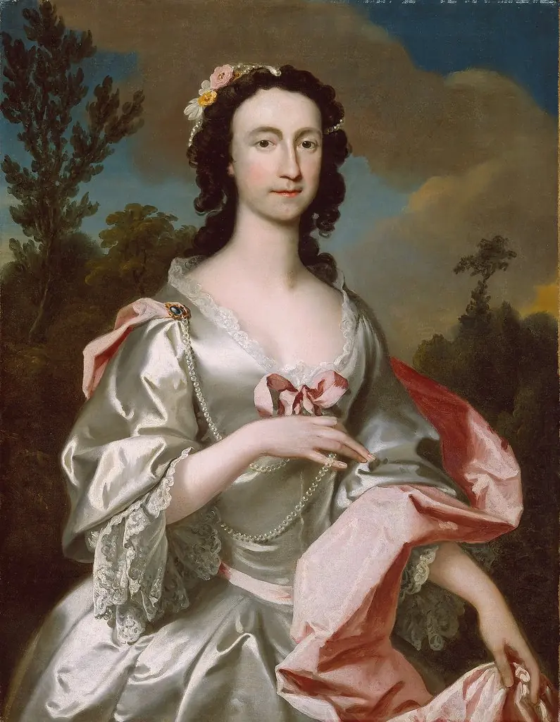 Mrs. Freeman Flower, by Joseph Highmore, oil, 1747