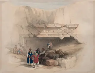 Entrance to the Tombs of the Kings, Jerusalem, by David Roberts, 1839