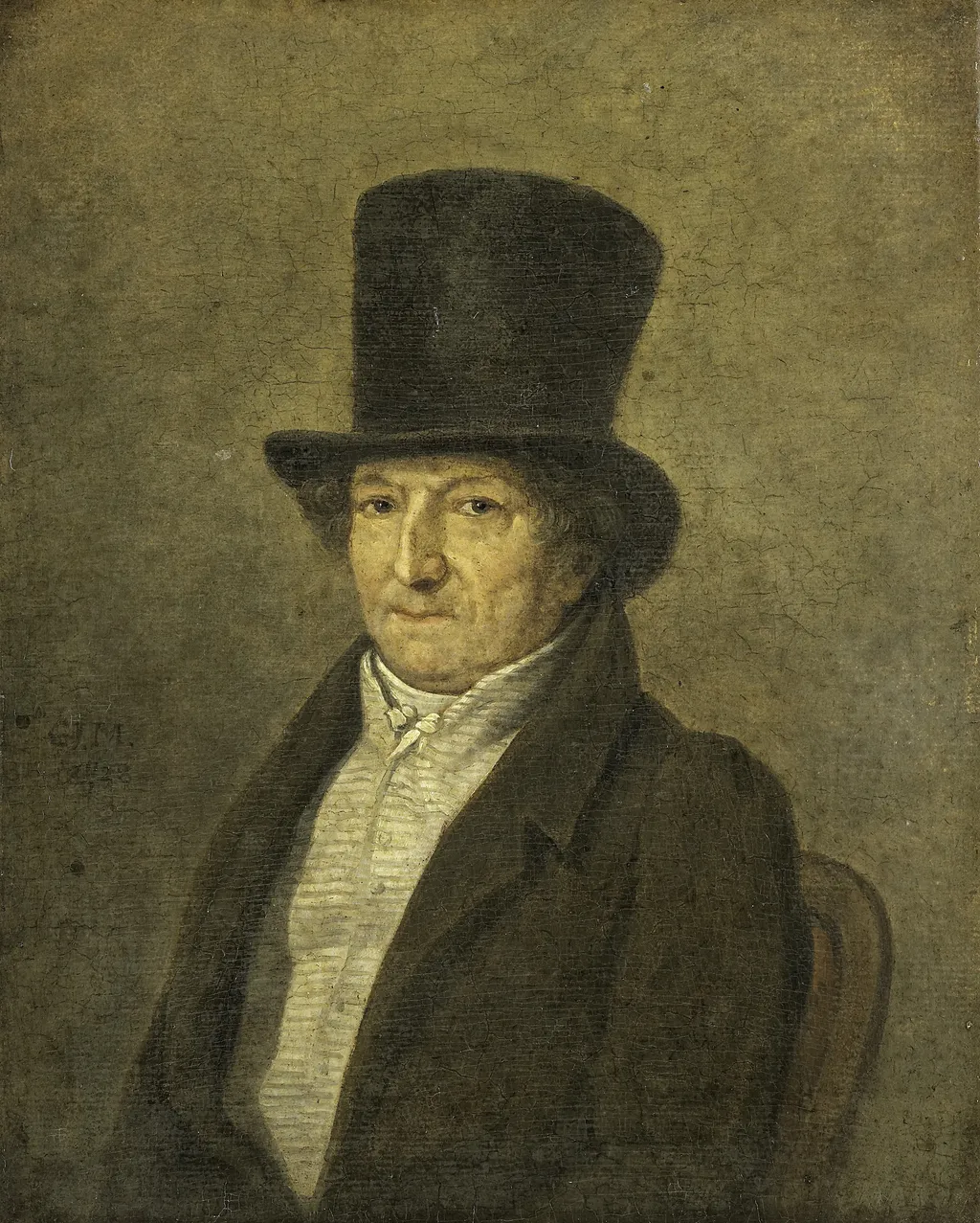 Portrait of Jean Bernard, Art Collector and Painter in Amsterdam, by Gerrit Jan Michaëlis, oil, 1828