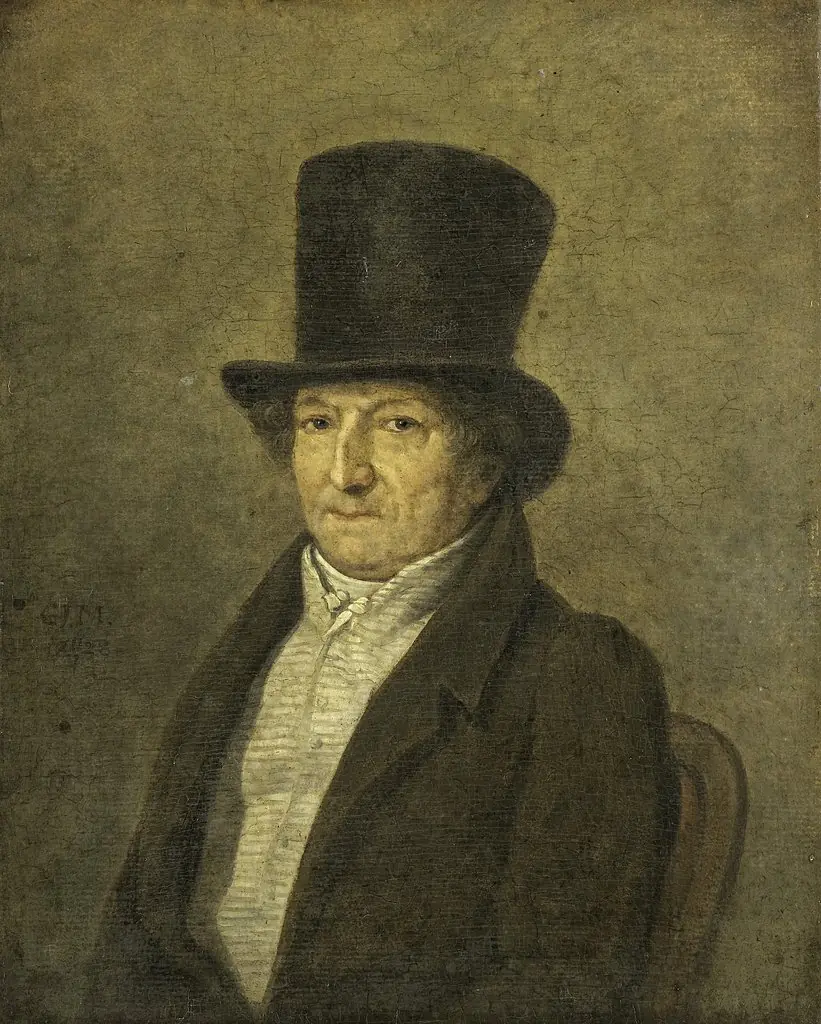 Portrait of Jean Bernard, Art Collector and Painter in Amsterdam, by Gerrit Jan Michaëlis, oil, 1828