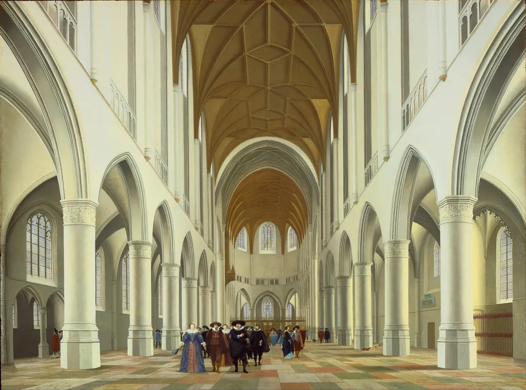Interior of Saint Bavo, Haarlem, by Pieter Jansz Saenredam, oil, 1631