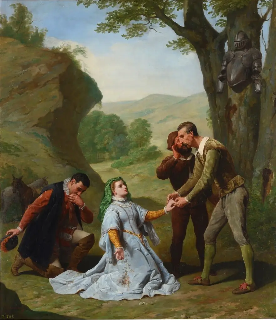 Presentación de Dorotea a Don Quijote, by Pedro González Bolívar, oil, 1891