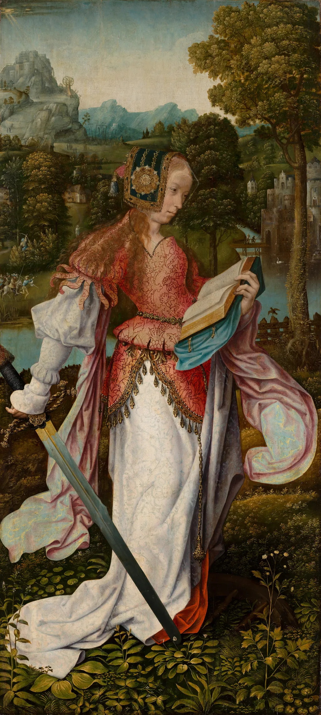 Saint Catherine, by Master of Frankfurt, oil, 1424