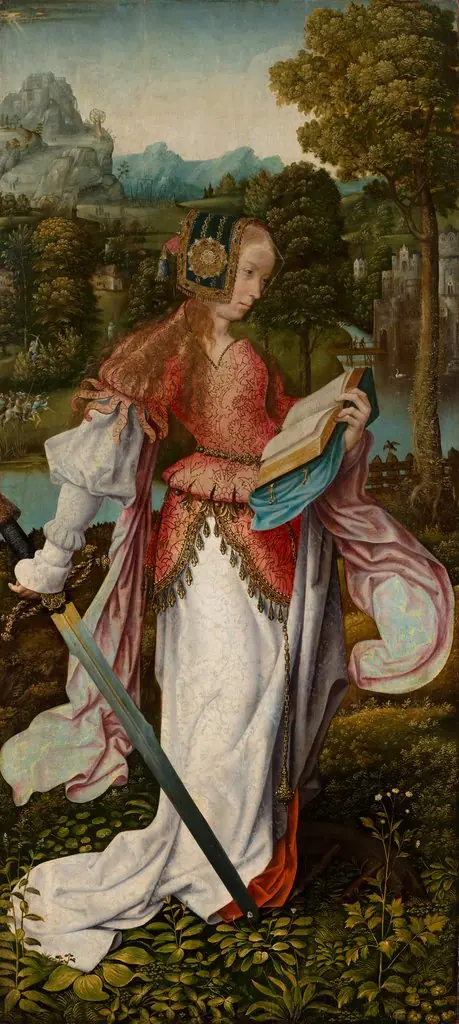 Saint Catherine, by Master of Frankfurt, oil, 1424