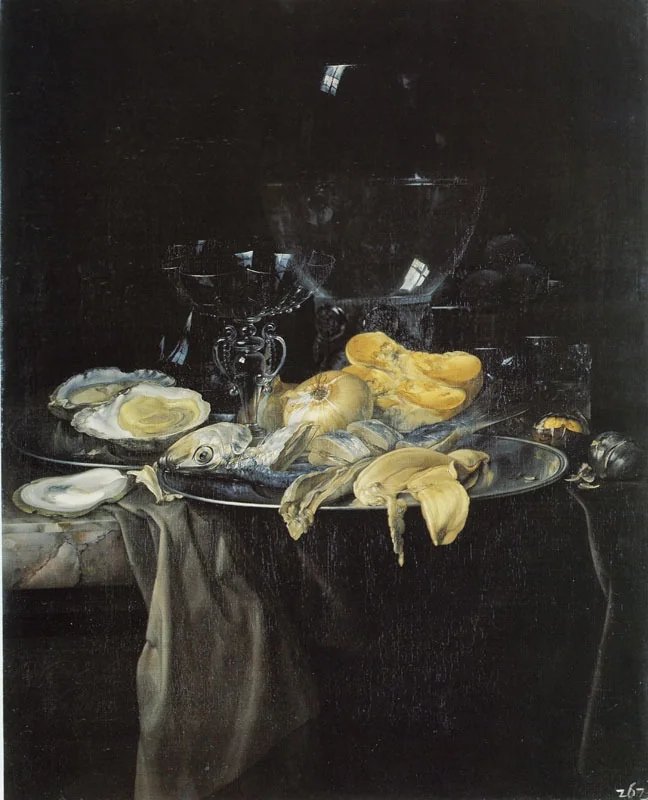 Seafood, Onion, and Glassware, detail