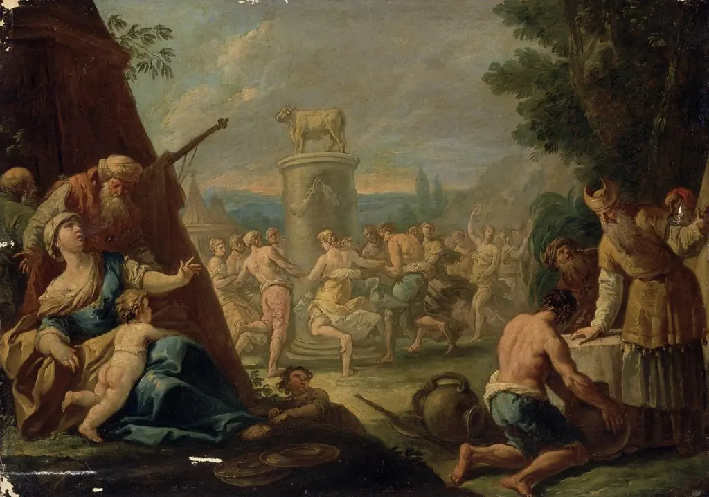 Adoration of the Golden Calf, by Domenico Gargiulo, oil