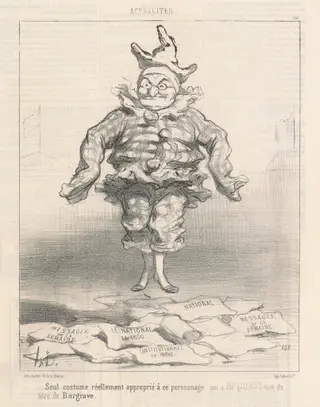 Seul costume ...approprié a ce personnage, by Honoré Daumier, ink, 1850