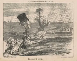 Manquant le convoi, by Honoré Daumier, ink, 1852