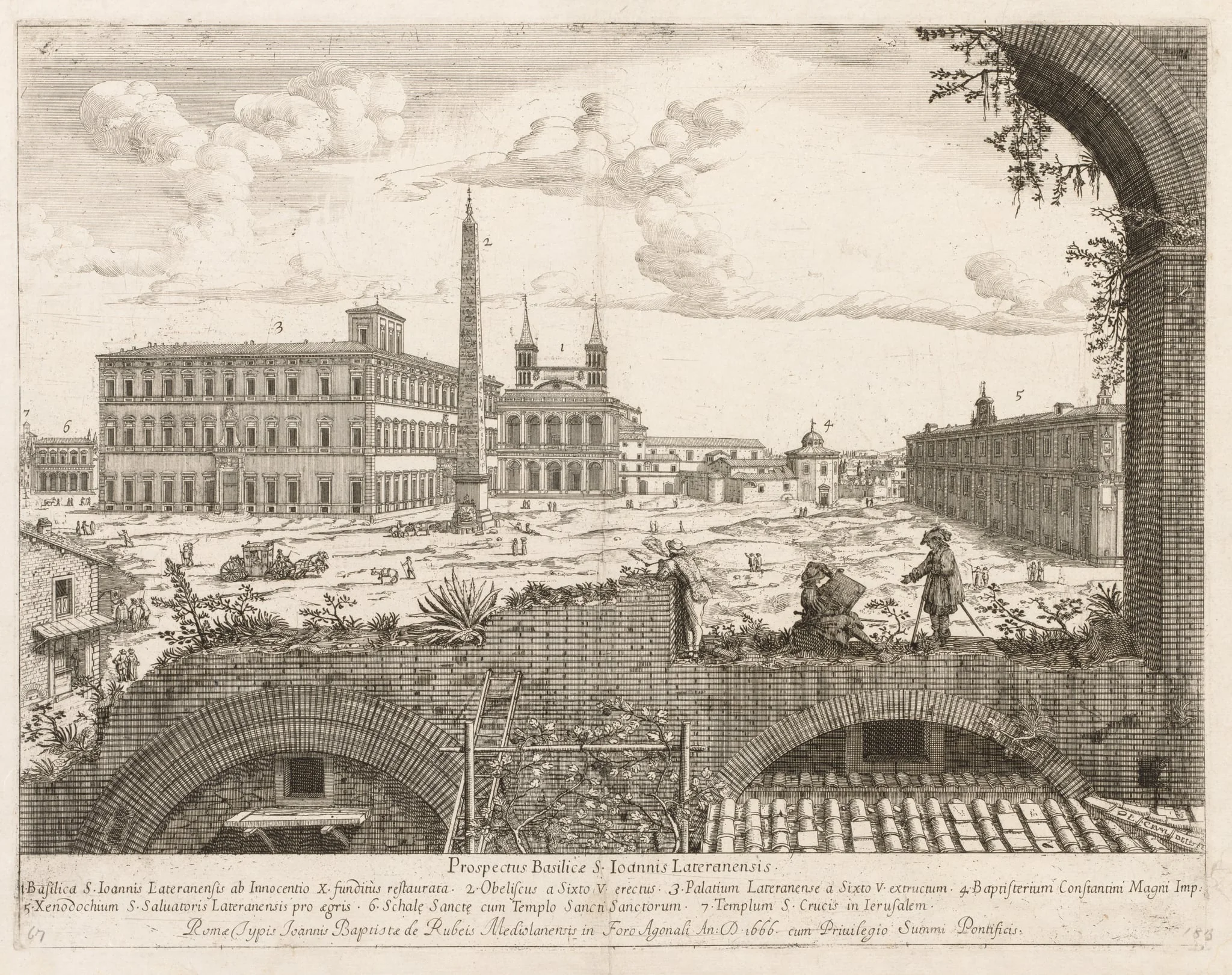 S. Giovanni in Laterano from "Prospectus Locurum Urbis Romae Insign[ium]", detail