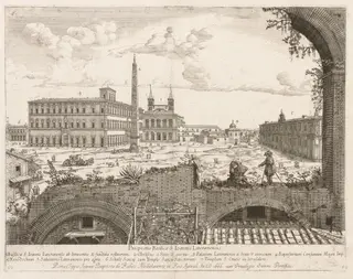 S. Giovanni in Laterano from "Prospectus Locurum Urbis Romae Insign[ium]", by Lievin Cruyl, 1666