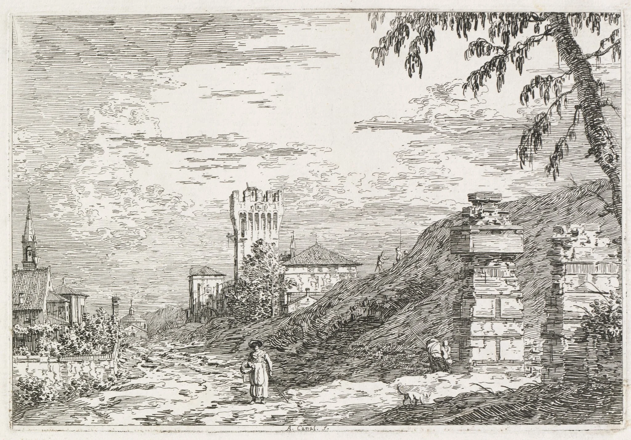 Views: Two Ruined Pillars, detail
