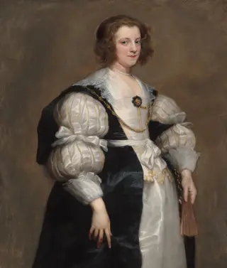 Lady with a Fan, by Anthony van Dyck, oil, 1628