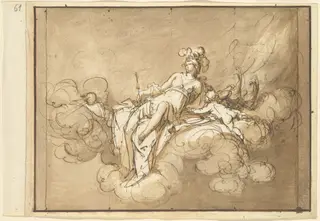 Juno Seated on the Clouds, by Luigi Brenta, ink, 1801