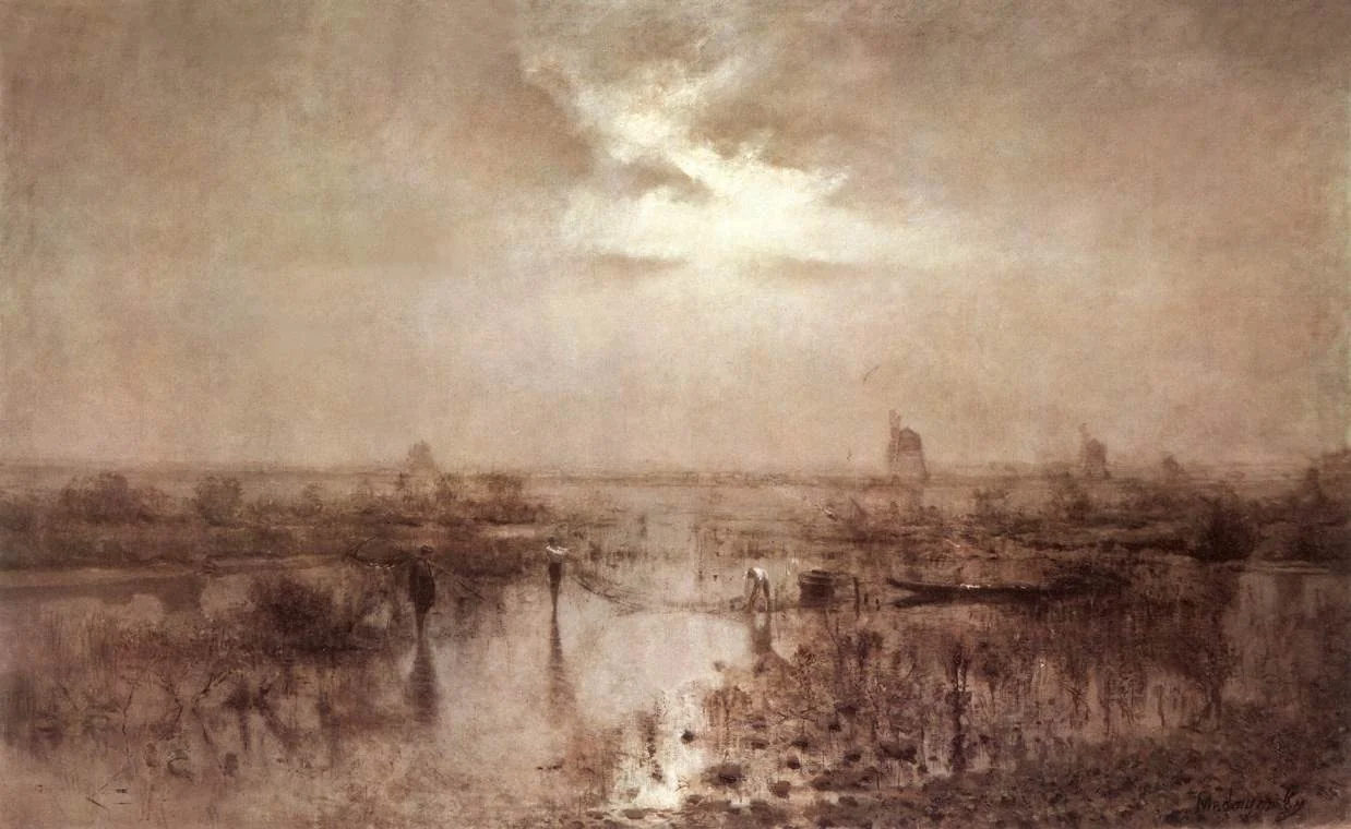 Fishing by the River Tisza, detail