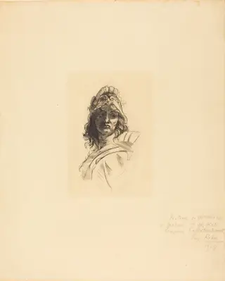 Buste de Bellone, by Auguste Rodin, ink, 1883