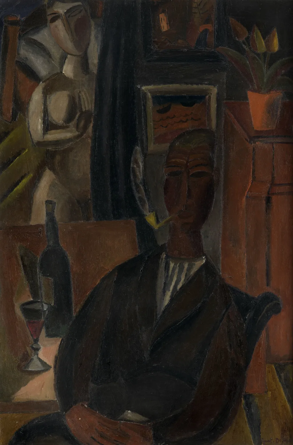 The man with the bottle, by Gustave De Smet, oil, 1920