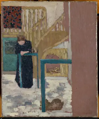 Mme Vuillard in a Set Designer's Studio, by Édouard Vuillard, oil, 1897