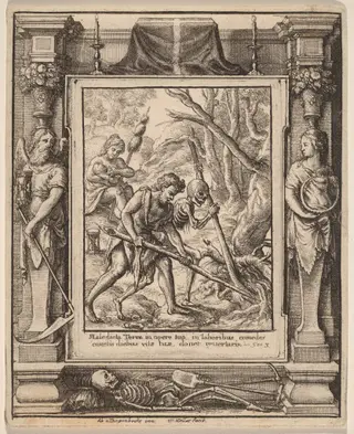 When Adam Delved, by Wenceslaus Hollar, ink, 1651