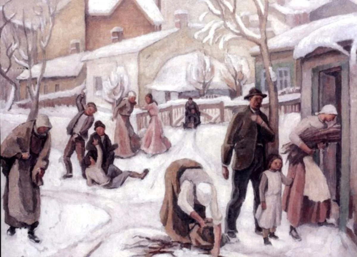 Zi de iarnă, detail