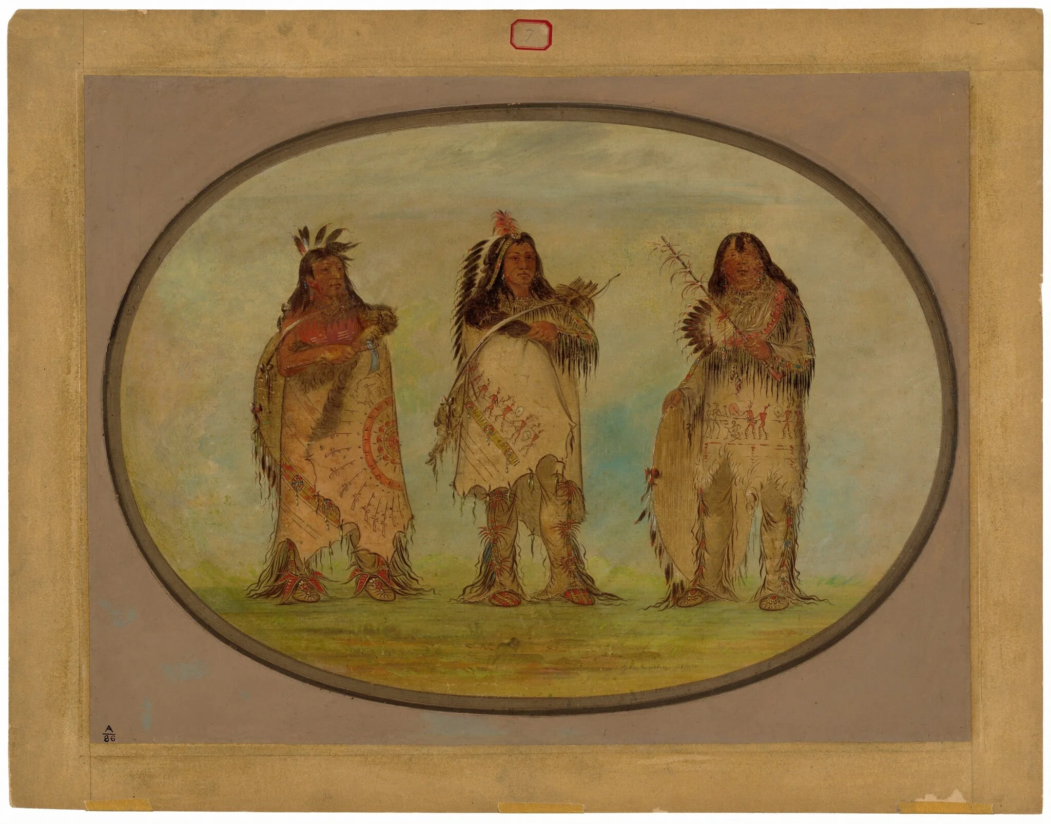 Three Distinguished Warriors of the Sioux Tribe, detail