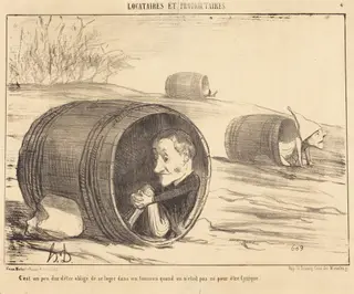 C'est un peu dur d'être obligé, by Honoré Daumier, ink, 1854