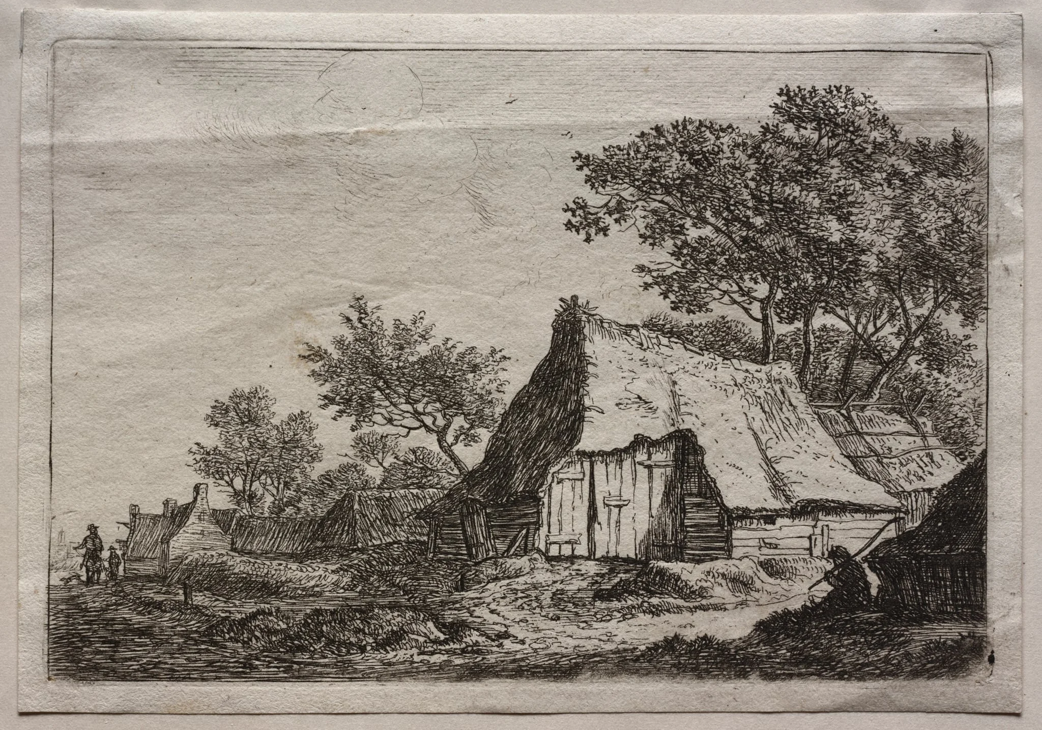 Twelve Landscapes: Plate I, The Small Hamlet, detail