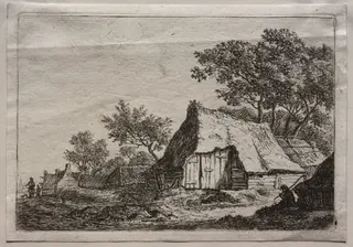 Twelve Landscapes: Plate I, The Small Hamlet, by Anthonie Waterloo, 1665