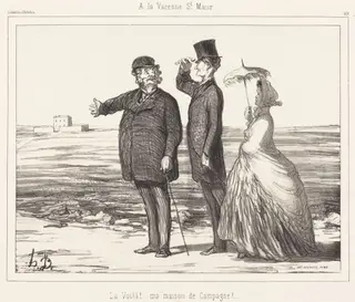 A la Varenne Saint-Maur, by Honoré Daumier, ink, 1862