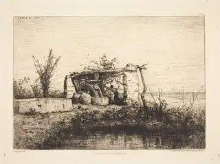 Une moria a Bordiquier (Italie), by Adolphe Appian, ink, 1873