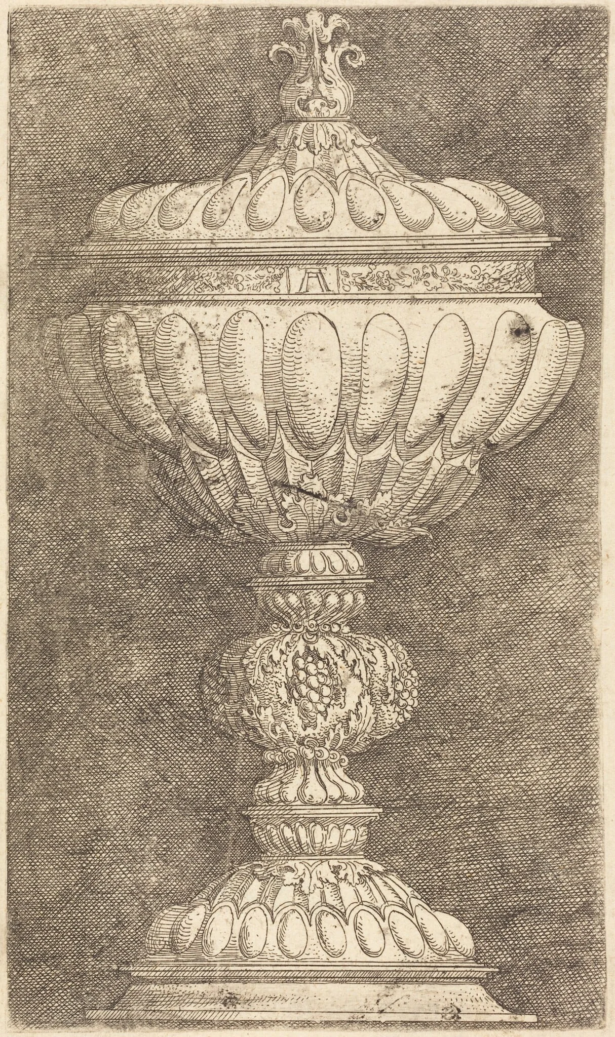 Covered Goblet with Grapes on the Stem, detail