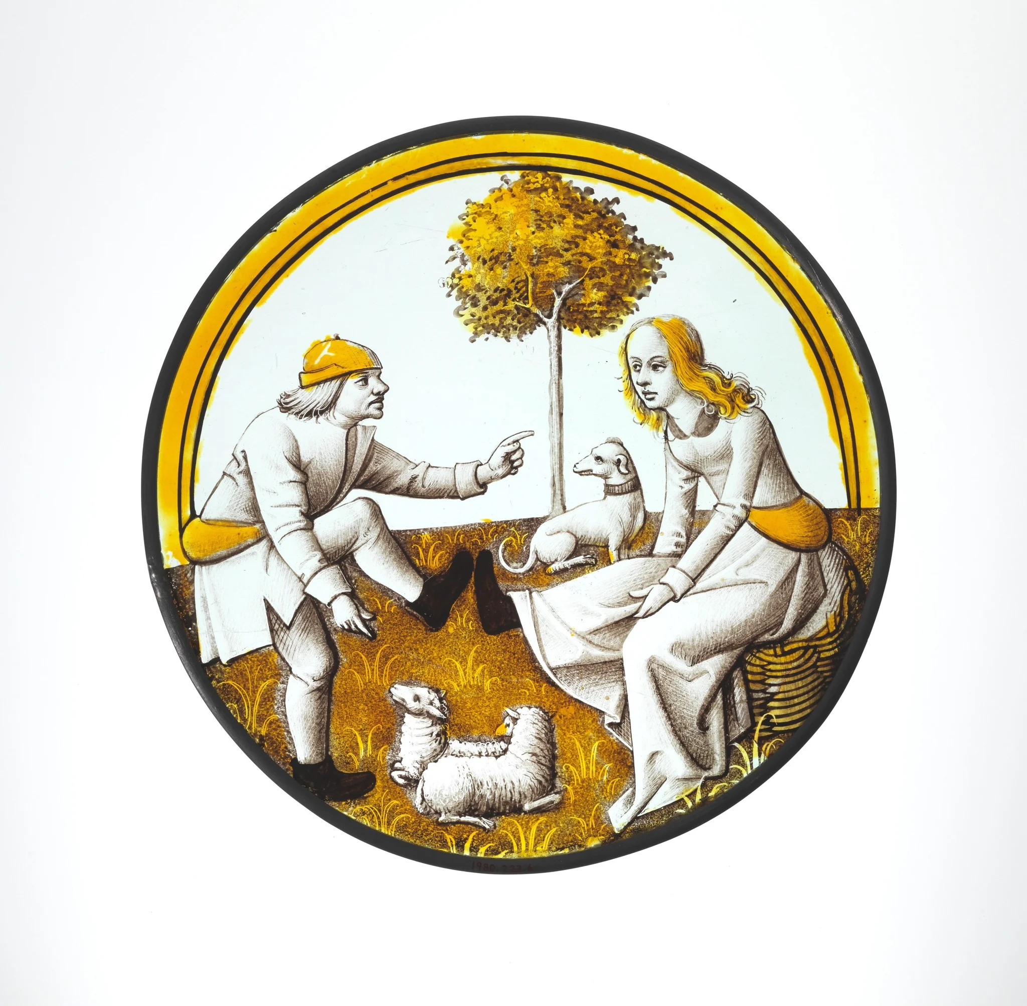 Roundel with Playing at Quintain, detail