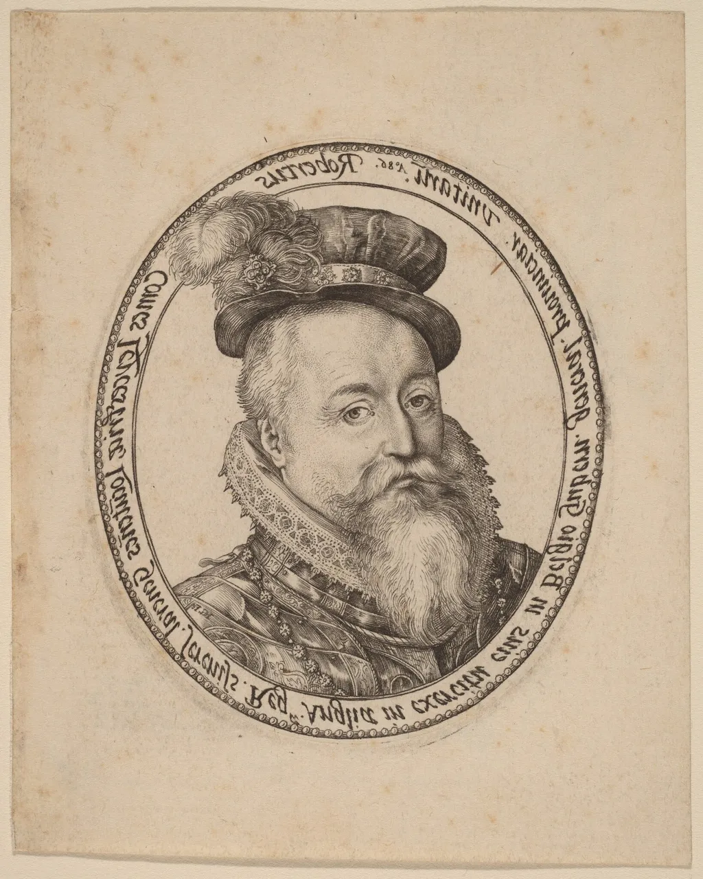 Robert Dudley, Earl of Leicester, by Hendrick Goltzius, ink, 1586