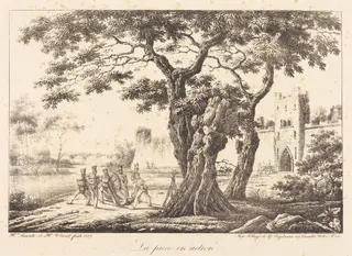 La piece en action, by Horace Vernet, ink, 1817