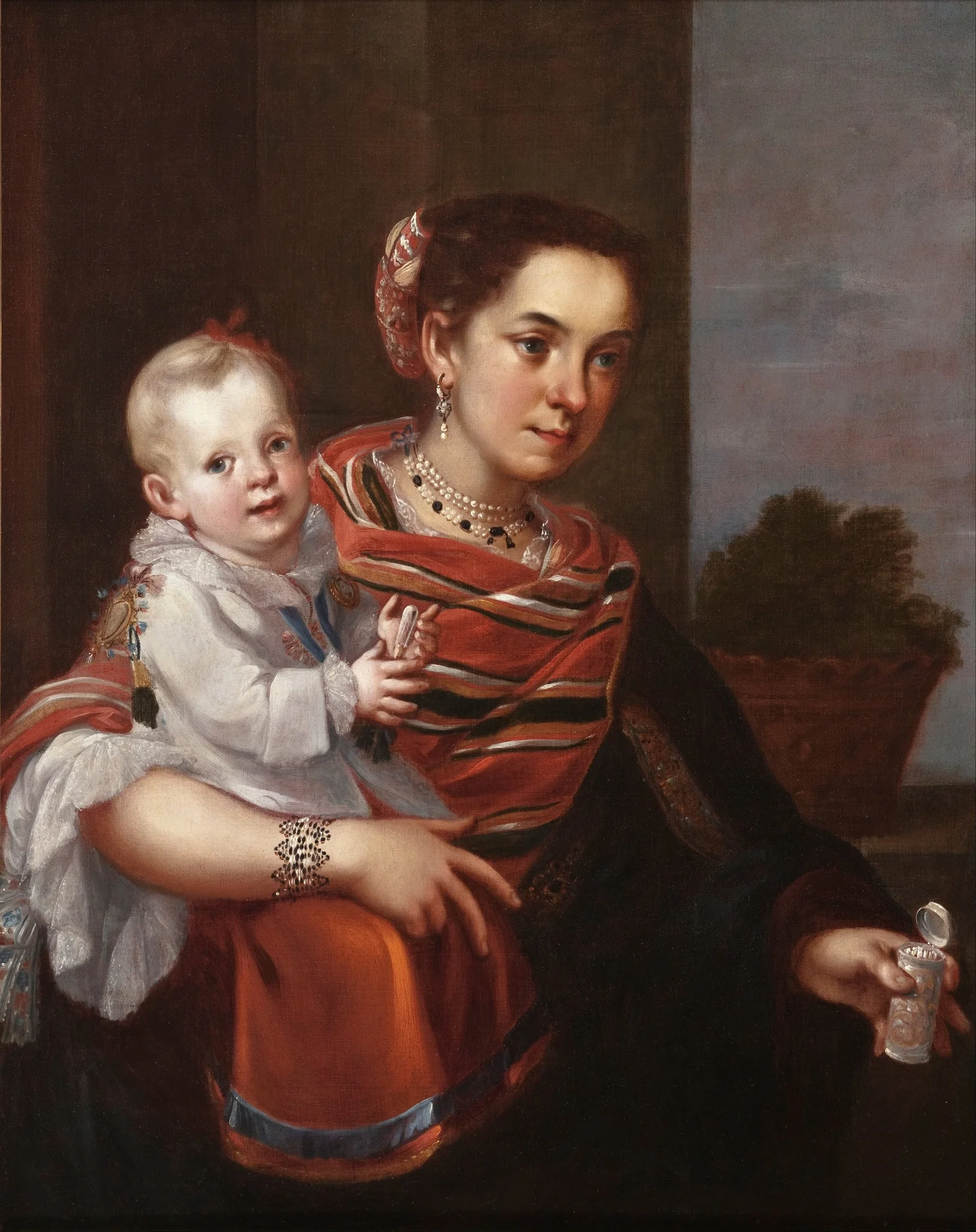 Morisca Woman and Albino Girl (Morisca y albina), detail