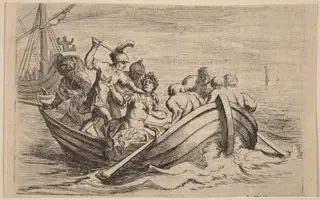 The Stabbing of Pompey, by Willem Basse, ink, 1634