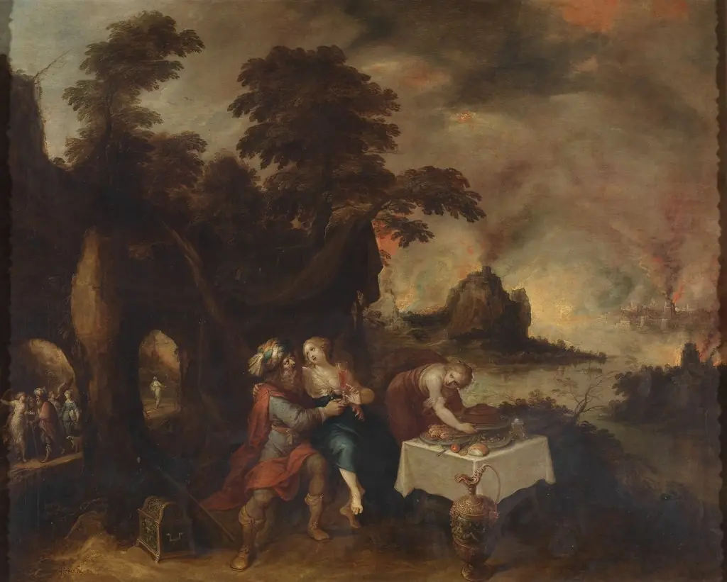 Lot and his daughters (Genesis 19:30-38), by Frans Francken the Younger, oil, 1601