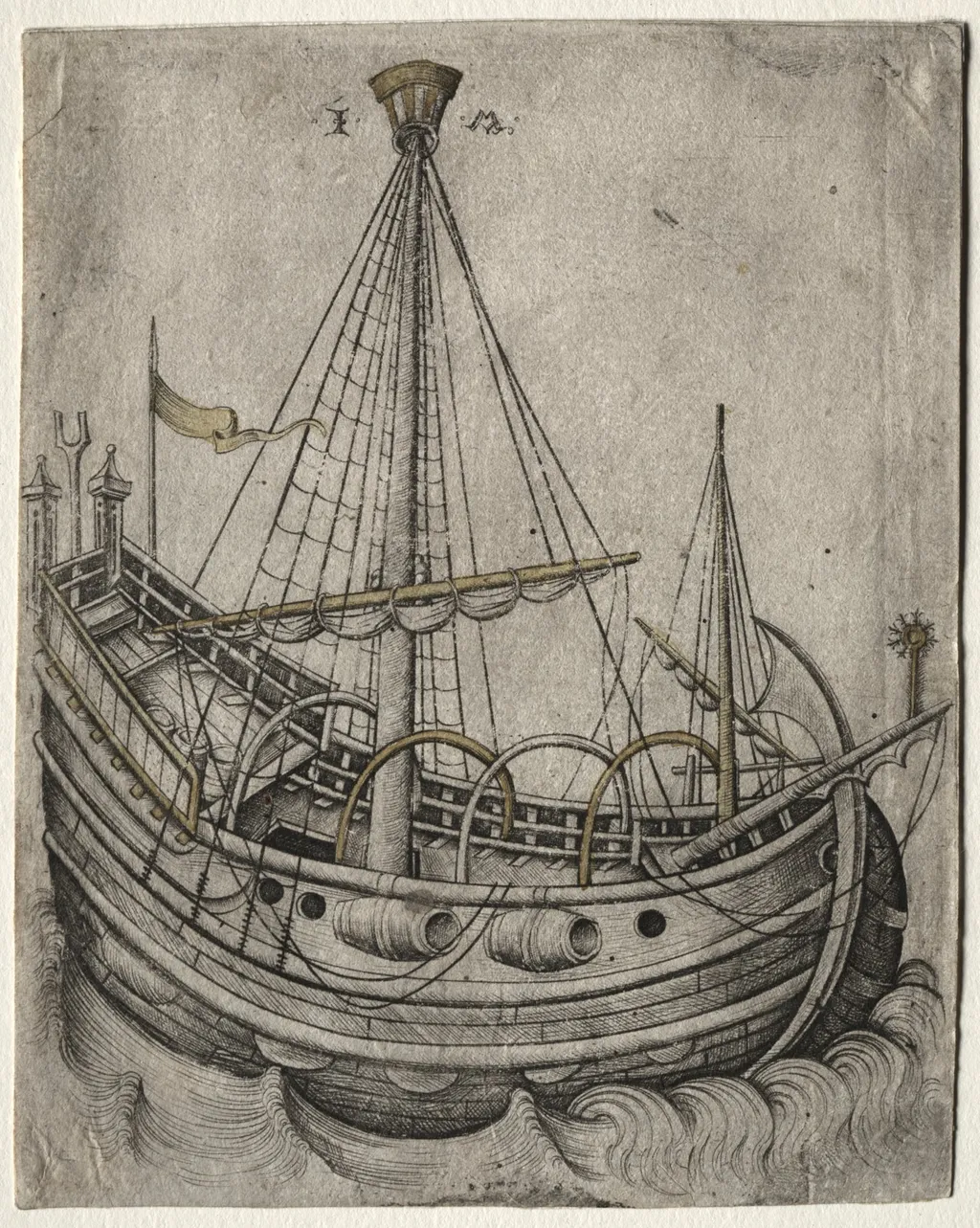 A Ship Moving Toward the Right, by Israhel van Meckenem, 1478