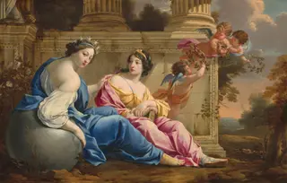 The Muses Urania and Calliope, by Simon Vouet, oil, 1634