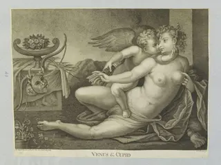 Venus and Cupid, by S. Bennet, 1850