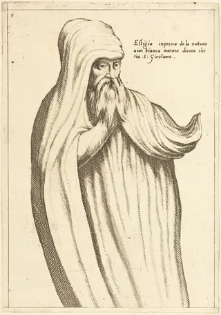Effigy of St. Jerome, by Jacques Callot, ink, 1619