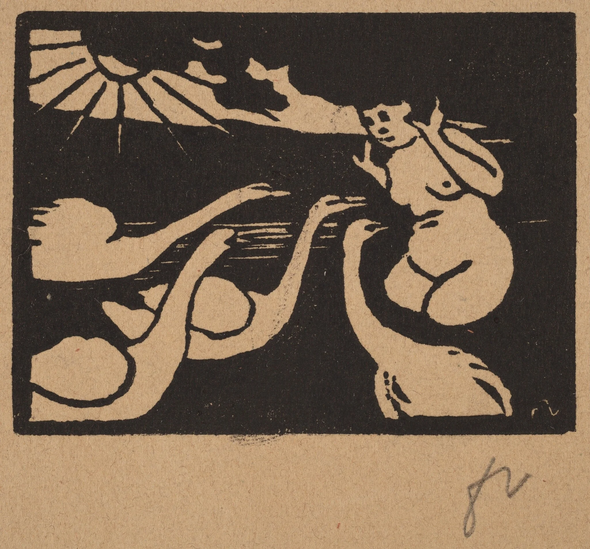 Bather with Swans (La baigneuse aux cygnes), detail