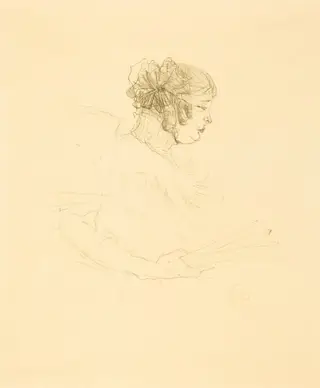 Luce Myres in Profile (Luce Myrès, de profil), by Henri de Toulouse-Lautrec, ink, 1895