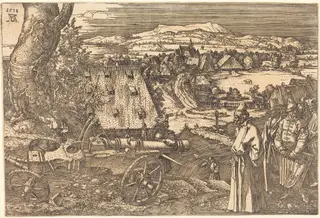 Landscape with the Cannon, by Albrecht Dürer, ink, 1518