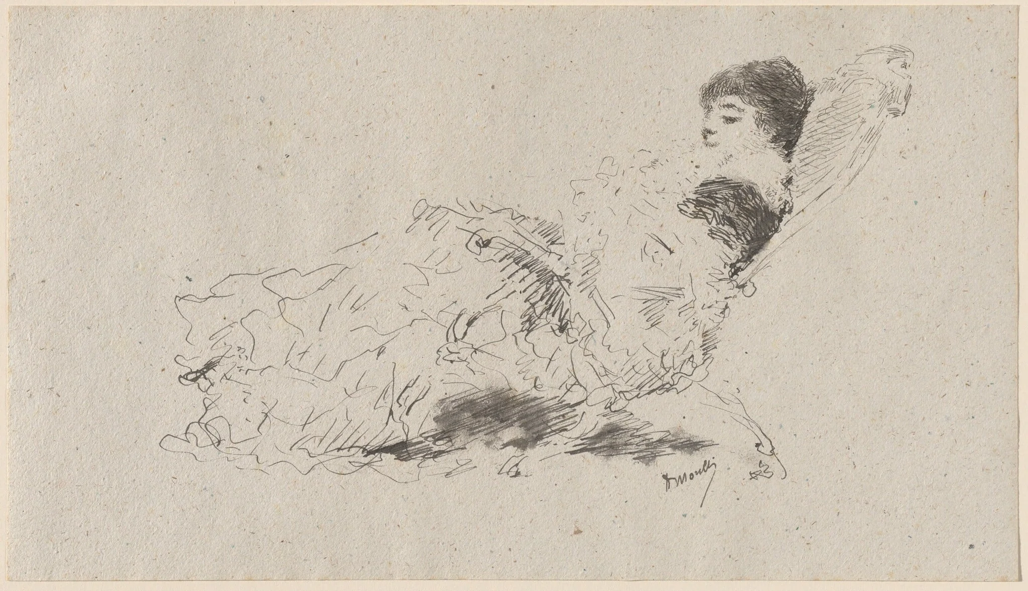 The Artist's Daughter Eleonora Reclining on a Chaise-Longue, detail