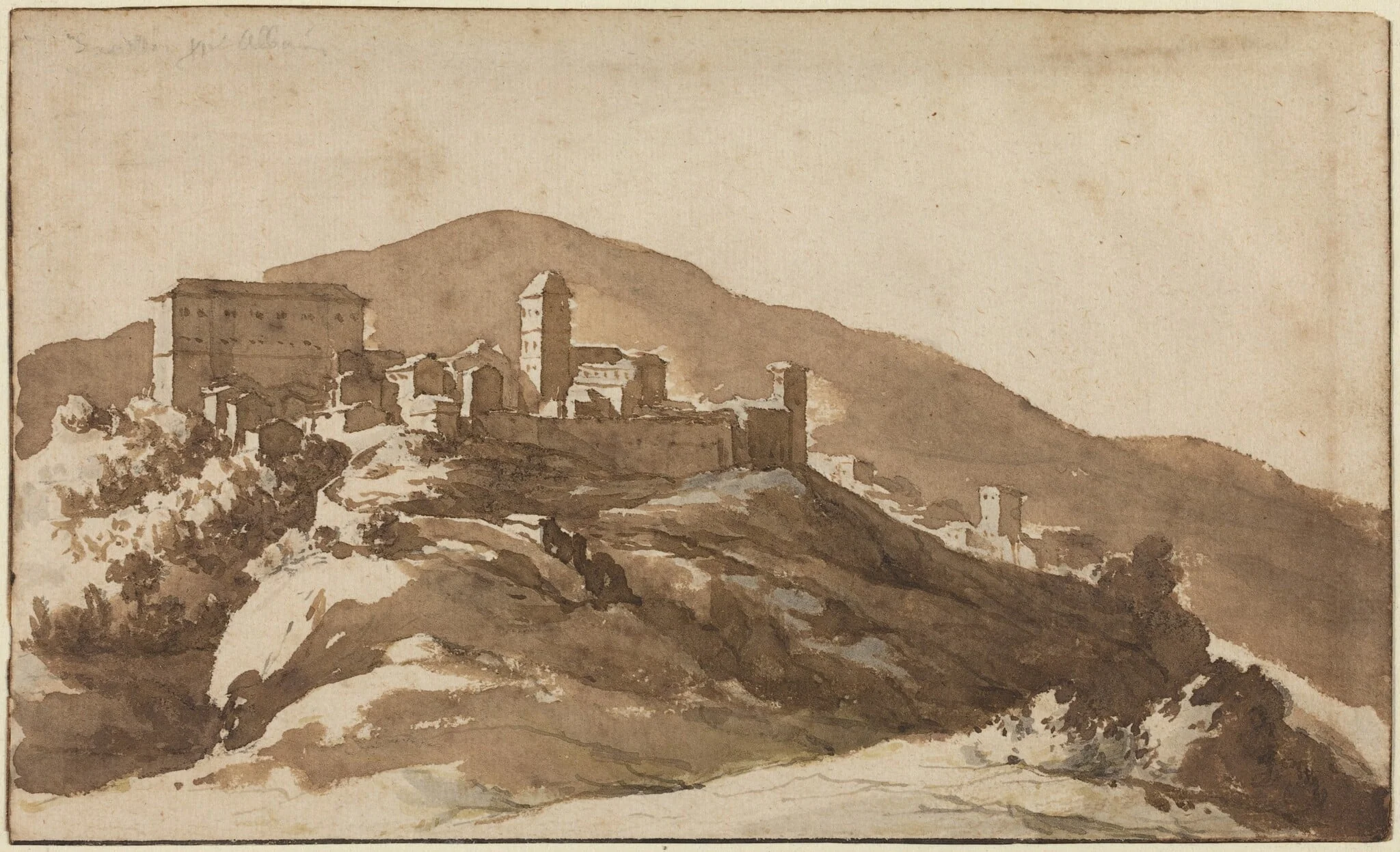 A View of Savelli near Albano, detail