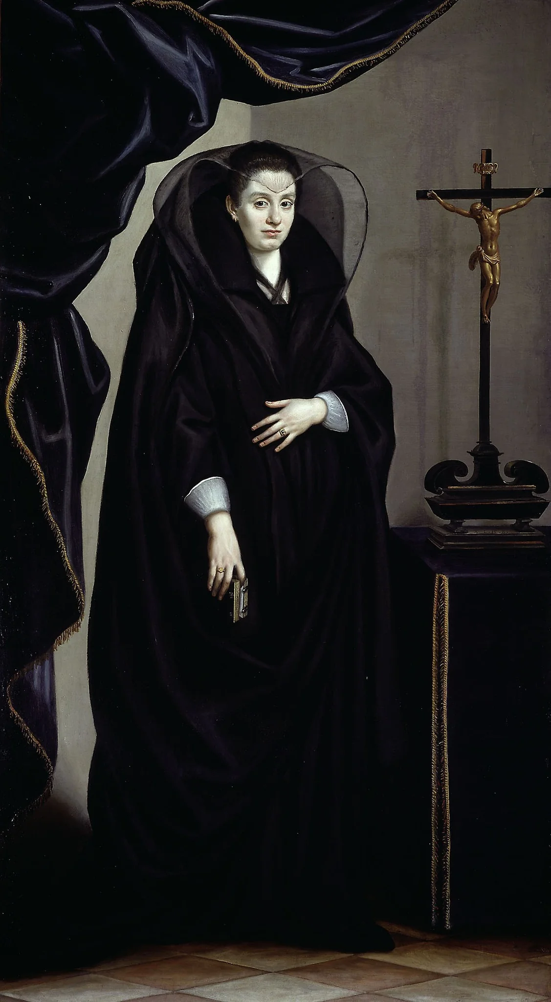 Portrait of a Noblewoman Dressed in Mourning, detail
