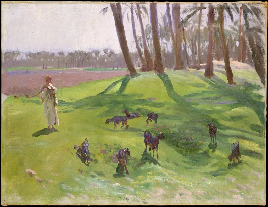 Landscape with Goatherd, by John Singer Sargent, oil, 1896