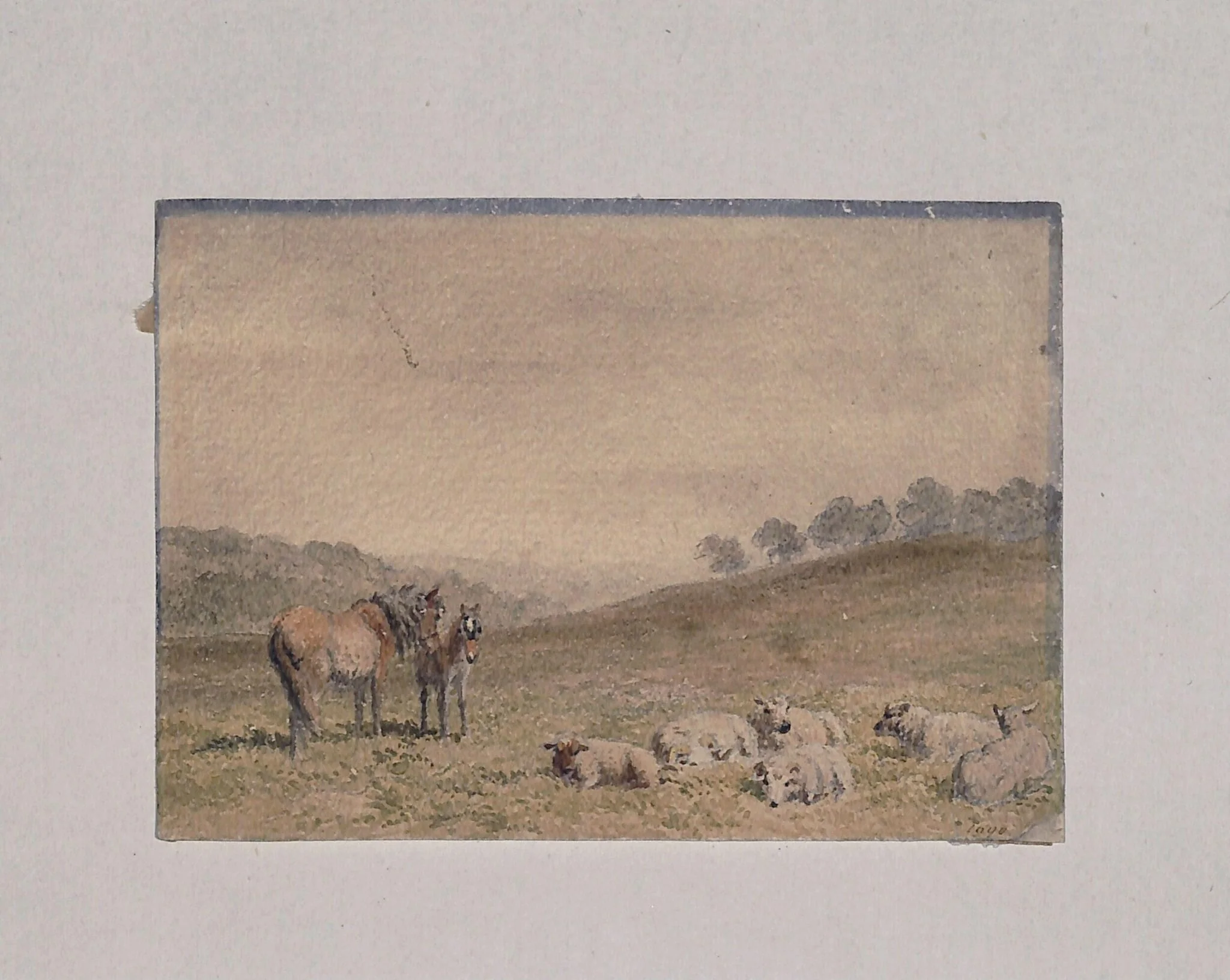 Landscape with Horses and Sheep, detail