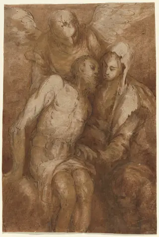 Pietà, by El Greco, chalk, 1570