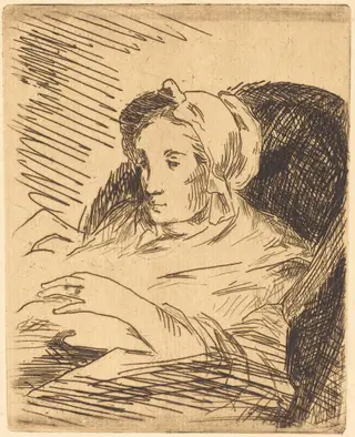 The Convalescent (La convalescente), by Édouard Manet, ink, 1877